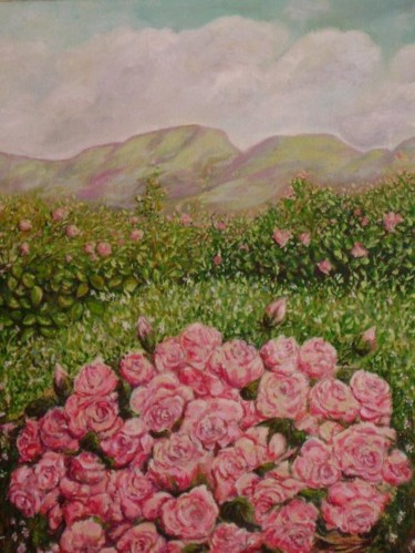 Картина под названием "болгарские розы" - Марго, Подлинное произведение искусства