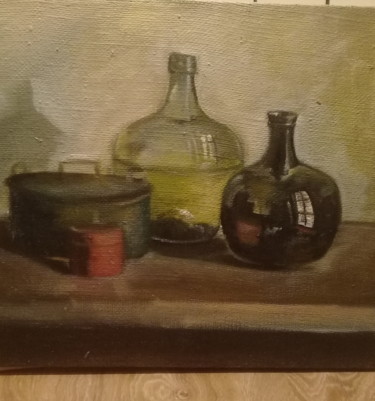Картина под названием "Склянки" - Маргари Крейман, Подлинное произведение искусства, Масло