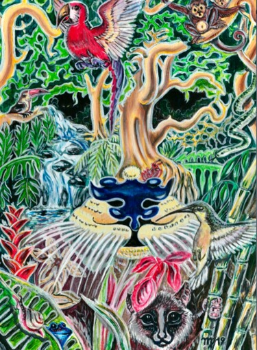 Pittura intitolato "The Jungle Wild" da Margo Reitmayer, Opera d'arte originale, Acrilico