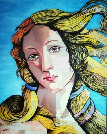 Collages intitulée "Botticelli Vénus re…" par Margot G Delhomme, Œuvre d'art originale, Collages