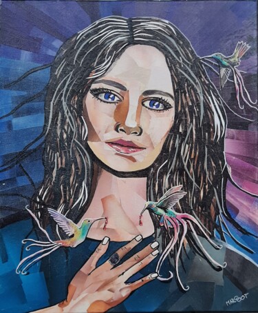 Etre une femme Collages titled "Etre une femme" by Margot G Delhomme, Original Art, Collages Mounted on Stretcher frame
