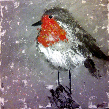 Schilderij getiteld ""Pettirosso" Peintu…" door Margot Flagel, Origineel Kunstwerk, Acryl