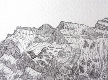 Zeichnungen mit dem Titel "Mount Pilatus" von Margot Thuy, Original-Kunstwerk, Marker