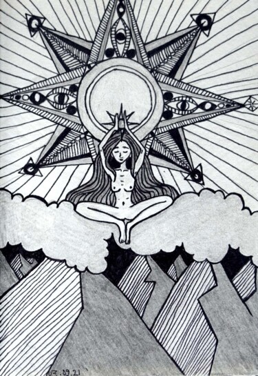 Drawing titled "Spirit of the Mount…" by Margot Thuy, Original Artwork, Marker