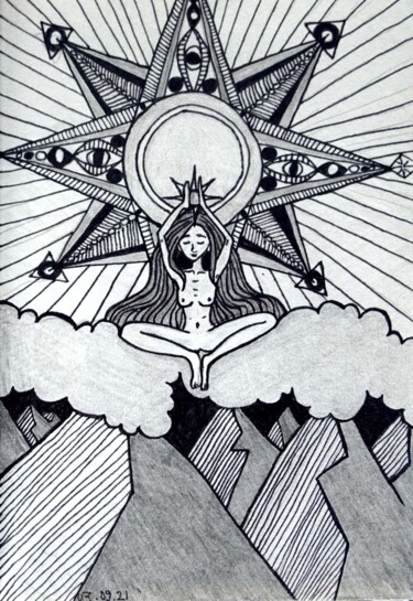 Zeichnungen mit dem Titel "Spirit of the Mount…" von Margot Thuy, Original-Kunstwerk, Marker