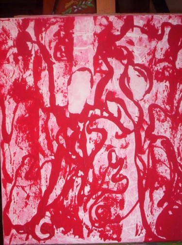 Peinture intitulée "Eclats de rouge" par Sandra Cuomo, Œuvre d'art originale