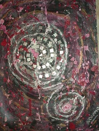 Painting titled "la spirale infernale" by Sandra Cuomo, Original Artwork