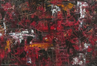 Картина под названием "Chaos et lumière 5…" - Maryse Lapointe, Подлинное произведение искусства, Масло