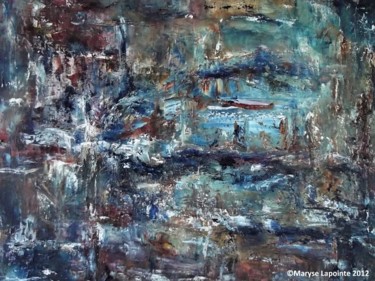 Pintura intitulada "Les îles 8 - 2012" por Maryse Lapointe, Obras de arte originais, Óleo