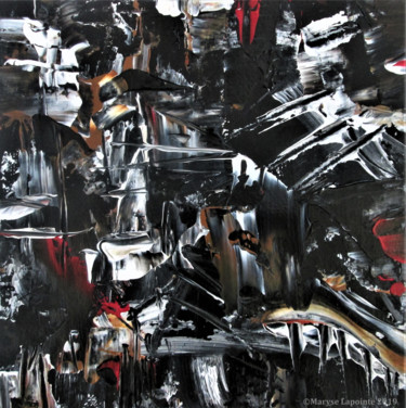 Pintura intitulada "Black Ice (Glace no…" por Maryse Lapointe, Obras de arte originais, Acrílico