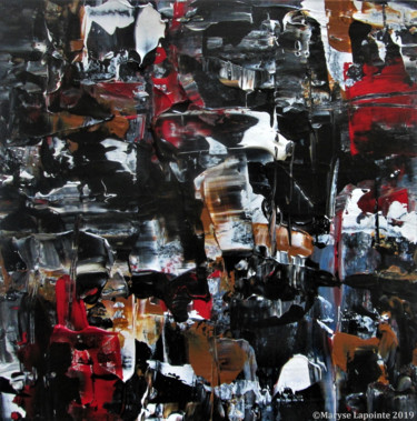 Картина под названием "Black Ice (Glace no…" - Maryse Lapointe, Подлинное произведение искусства, Акрил