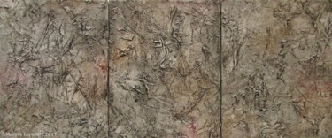 Картина под названием "Triptyque Fossiles" - Maryse Lapointe, Подлинное произведение искусства, Масло