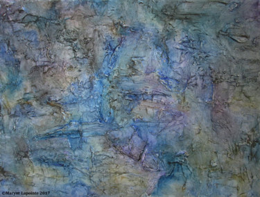 Painting titled "Fossiles 5" by Maryse Lapointe, Original Artwork, Oil