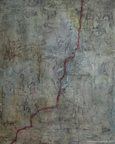 Painting titled "Fossiles 8 (Fissure)" by Maryse Lapointe, Original Artwork, Oil