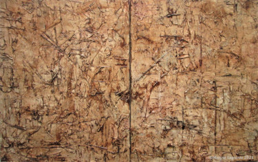 Peinture intitulée "Diptyque Fossiles" par Maryse Lapointe, Œuvre d'art originale, Huile