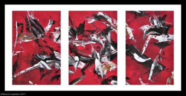 Pittura intitolato "Triptyque Crash rou…" da Maryse Lapointe, Opera d'arte originale, Olio