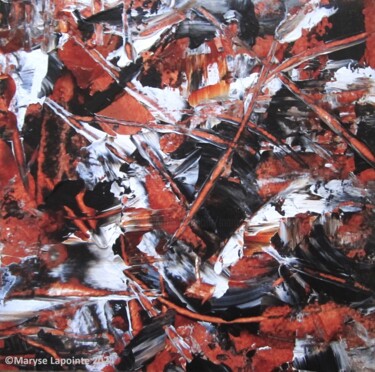 Картина под названием "Tumulte Sienne brûl…" - Maryse Lapointe, Подлинное произведение искусства, Акрил