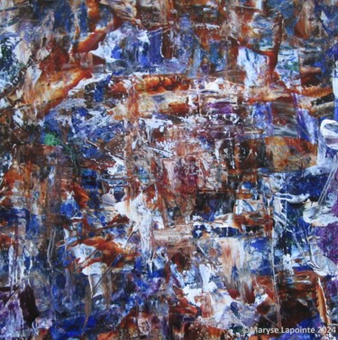 Malerei mit dem Titel "Tumulte Sienne brûl…" von Maryse Lapointe, Original-Kunstwerk, Acryl