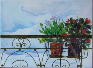 Peinture intitulée "Balcon" par Margot-Kot, Œuvre d'art originale