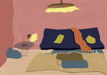 Le salon Digitale Künste mit dem Titel "Le salon" von Marguerite Vrp, Original-Kunstwerk, Digitale Malerei