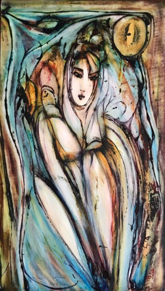 Painting titled "Expectation" by Mariam Hambaryan, Original Artwork, Oil