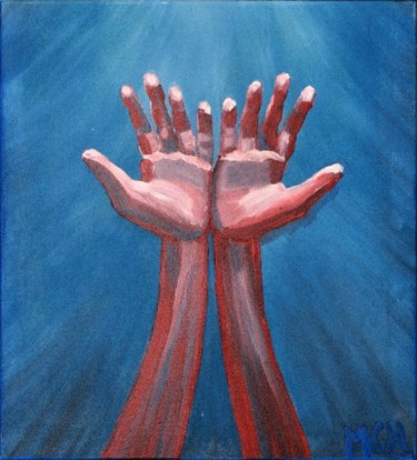 Schilderij getiteld "Mijn handen" door Margreet Heemskerk, Origineel Kunstwerk, Anders