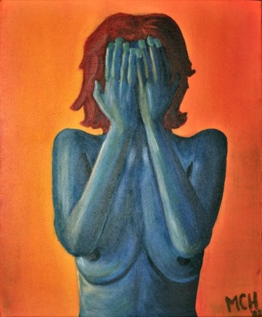 Schilderij getiteld "Niet zien." door Margreet Heemskerk, Origineel Kunstwerk, Anders
