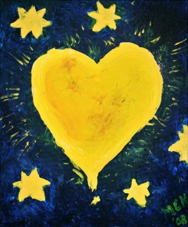 Schilderij getiteld "Je hart volgen." door Margreet Heemskerk, Origineel Kunstwerk, Olie