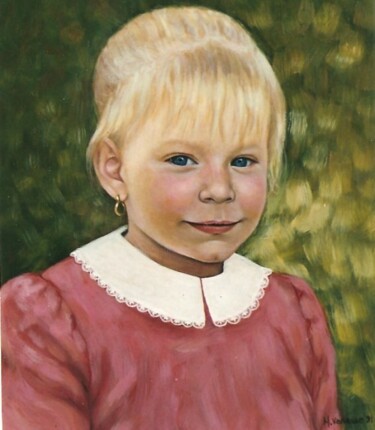 Peinture intitulée "Portrait de Roxanne" par Marguerite Vanasse (Fleur'Art Maggie), Œuvre d'art originale, Huile