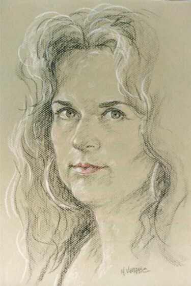 Desenho intitulada "Autoportrait" por Marguerite Vanasse (Fleur'Art Maggie), Obras de arte originais, Outro