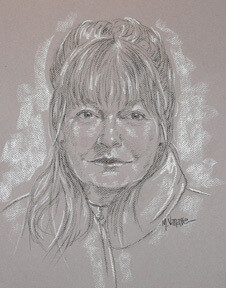 Drawing titled "Portrait de femme" by Marguerite Vanasse (Fleur'Art Maggie), Original Artwork, Other