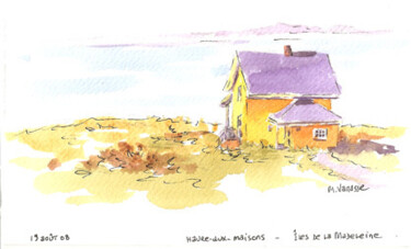 Drawing titled "Petite maison jaune…" by Marguerite Vanasse (Fleur'Art Maggie), Original Artwork, Other