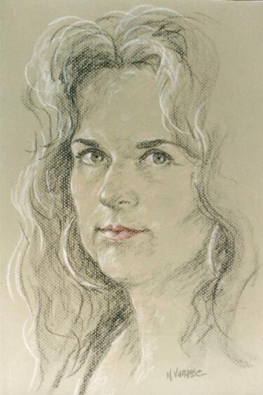 Drawing titled "Autoportrait" by Marguerite Vanasse, Original Artwork, Other