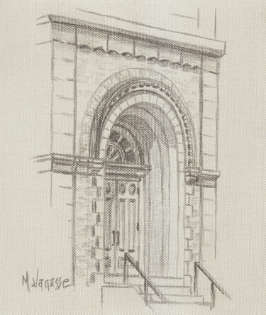 Drawing titled "Église d'Oka" by Marguerite Vanasse, Original Artwork, Other