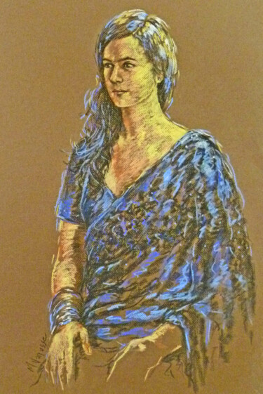 Drawing titled "Portrait de Sarah" by Marguerite Vanasse, Original Artwork, Other