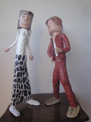 雕塑 标题为“Valentin et Valenti…” 由Margy, 原创艺术品, 木