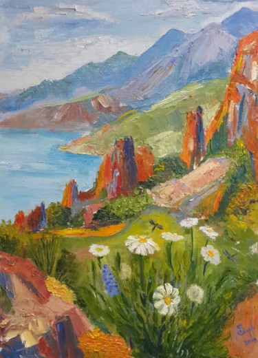 Картина под названием "Родные горы" - Mari, Подлинное произведение искусства, Масло