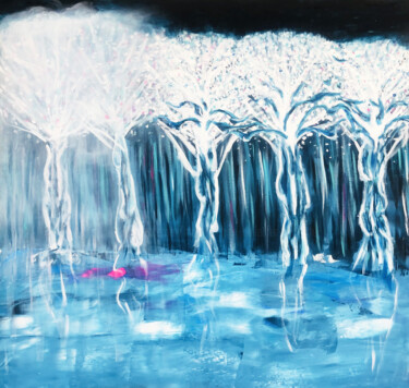 Painting titled "La forêt liquide" by Mari Carmen Ballester De Torres, Original Artwork, Acrylic