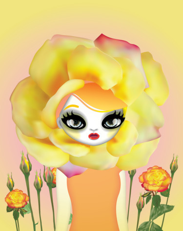 Digital Arts titled "Talking with flower" by Mari Kim, Original Artwork