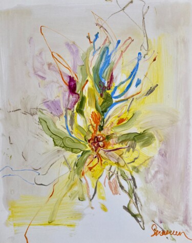 Painting titled "Flowers of hope n2" by Mari Skakun, Original Artwork, Oil