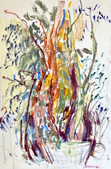 Картина под названием "In the garden" - Mari Skakun, Подлинное произведение искусства, Пастель