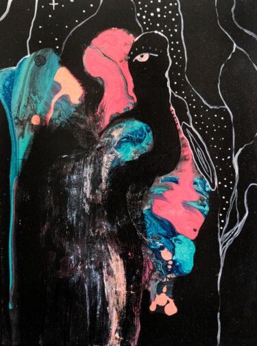 Картина под названием "Monologue" - Mari Skakun, Подлинное произведение искусства, Акрил Установлен на Деревянная панель