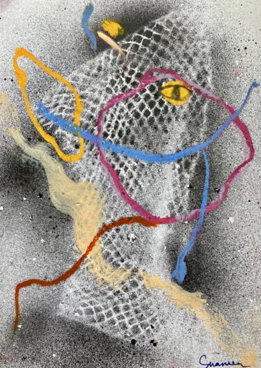 Картина под названием "linear search 5" - Mari Skakun, Подлинное произведение искусства, Акрил