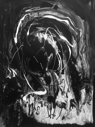 Malerei mit dem Titel "N5 – Black" von Mari Skakun, Original-Kunstwerk, Acryl