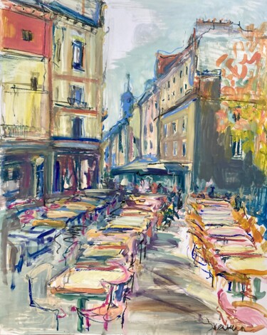 Pintura intitulada "Street in Renn" por Mari Skakun, Obras de arte originais, Óleo