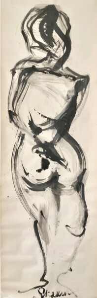 Ζωγραφική με τίτλο "Silhouette" από Mari Skakun, Αυθεντικά έργα τέχνης, Μελάνι