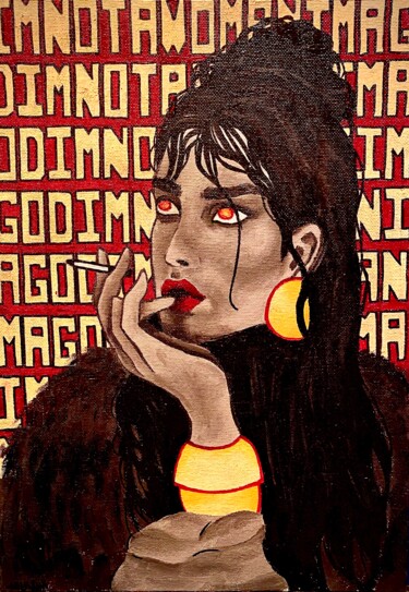 Картина под названием "Женщина-вамп" - Мари Заславская, Подлинное произведение искусства, Акрил