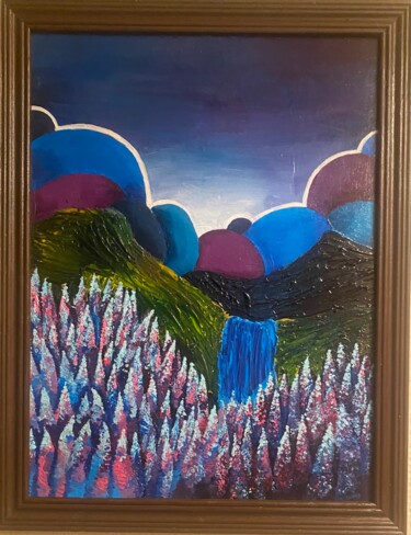 Картина под названием "Восход на Уране" - Мари Заславская, Подлинное произведение искусства, Акрил
