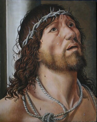 Pittura intitolato "Cristo alla colonna…" da Maria Adelaide Lamesa, Opera d'arte originale, Altro