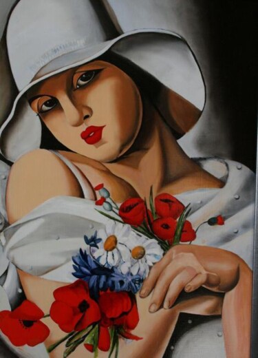 Painting titled "An plein etè copia…" by Maria Adelaide Lamesa, Original Artwork, Oil